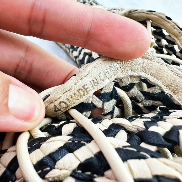 ZIMMERMANN Women's Braided Leather Woven Espadrilles In Black Size 40 - Picture 15 of 16